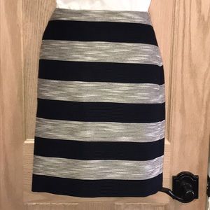 Loft navy and black stripe skirt